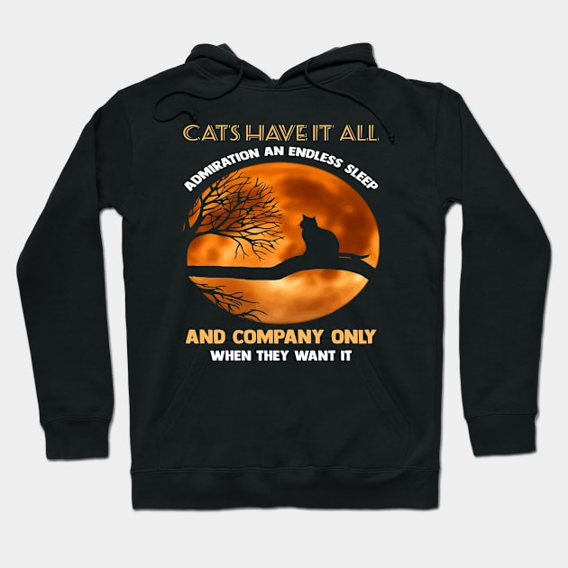 Cats have it all admiration an endless sleep and company only when they want it Hoodie by Aprilgirls